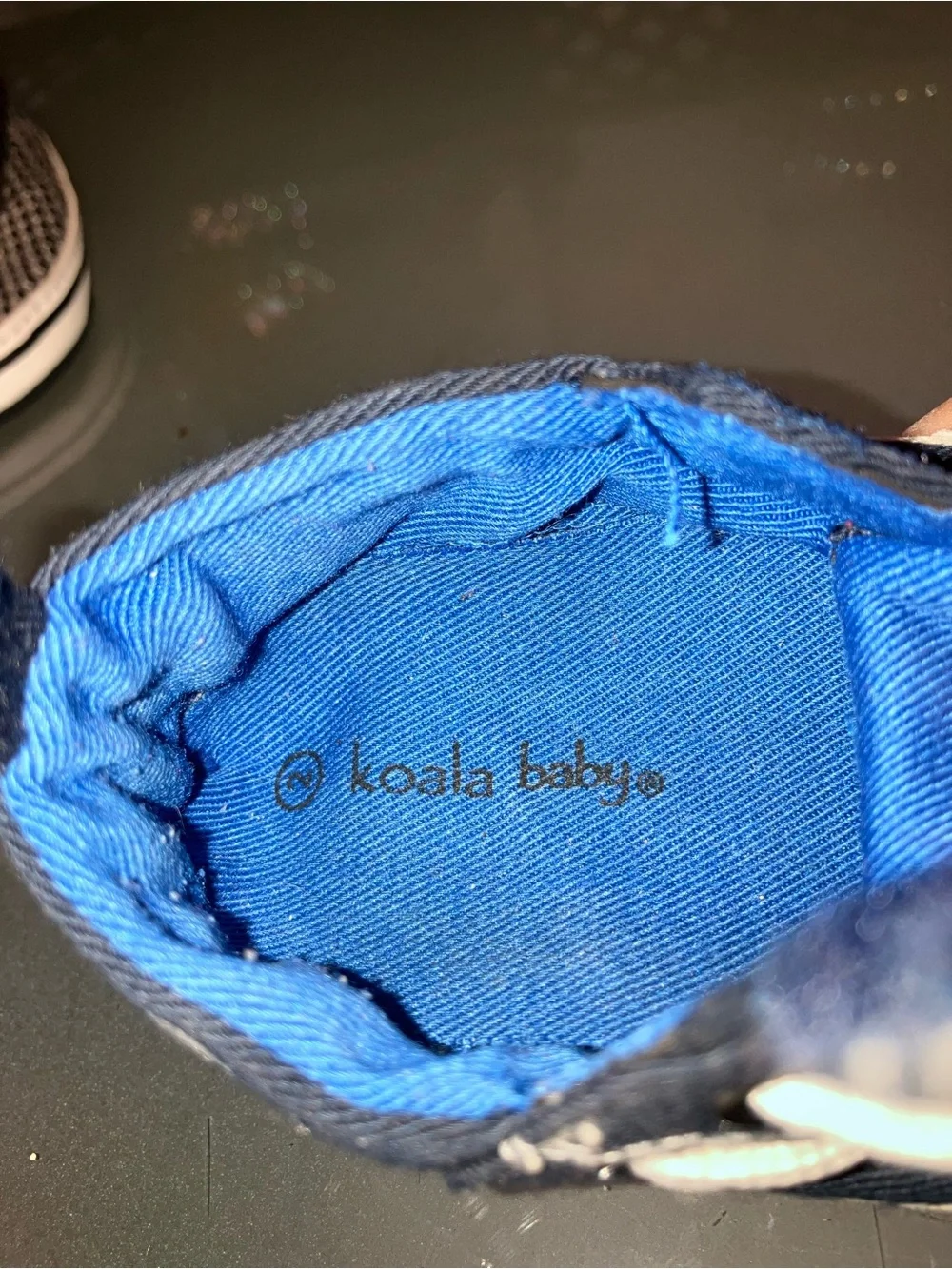 Koala Kids Navy Blue & White Slip-On Baby Boat Shoes Size 2
